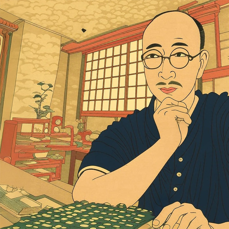 似顔絵：教授